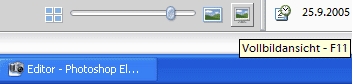 Voll bildansicht im Elements Organizer mit F11